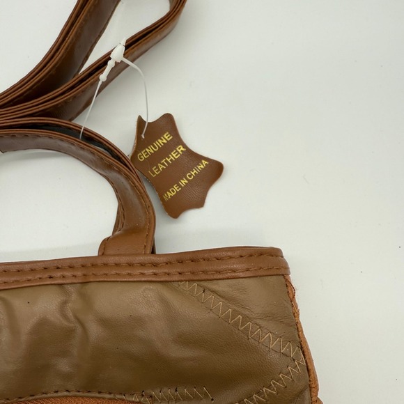 Vintage Boho Patchwork Leather Shoulder Bag unused. Brown purse - Picture 3 of 7
